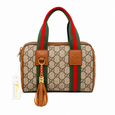 GUCCI Inspired Mini Boston Handbag for Women – Premium Monogram Shoulder & Hand Carry Bag