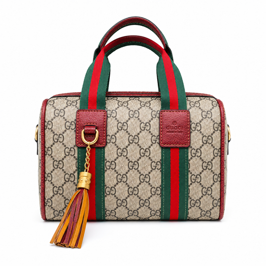 GUCCI Inspired Mini Boston Handbag for Women – Premium Monogram Shoulder & Hand Carry Bag