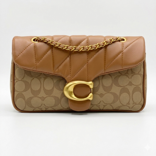 COACH Women's Quilted Leather & Signature Canvas Shoulder Bag