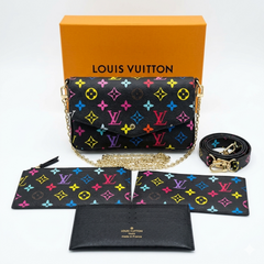 LV Félicie Pochette 3-in-1 Multicolor Monogram Chain Bag Set