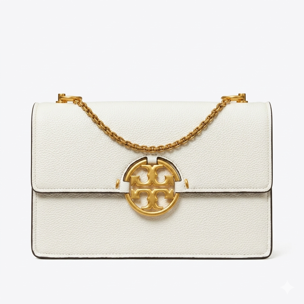 Tory Burch Miller Leather Chain Shoulder Bag for Women – Designer Crossbody Purse