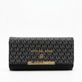 MICHAEL KORS Women's Luxury MK Monogram Flap Wallet – Premium Continental Clutch Purse