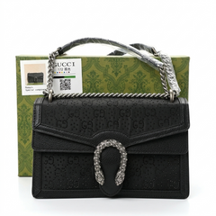 GG Marmont Crystal Embellished Black Handbag