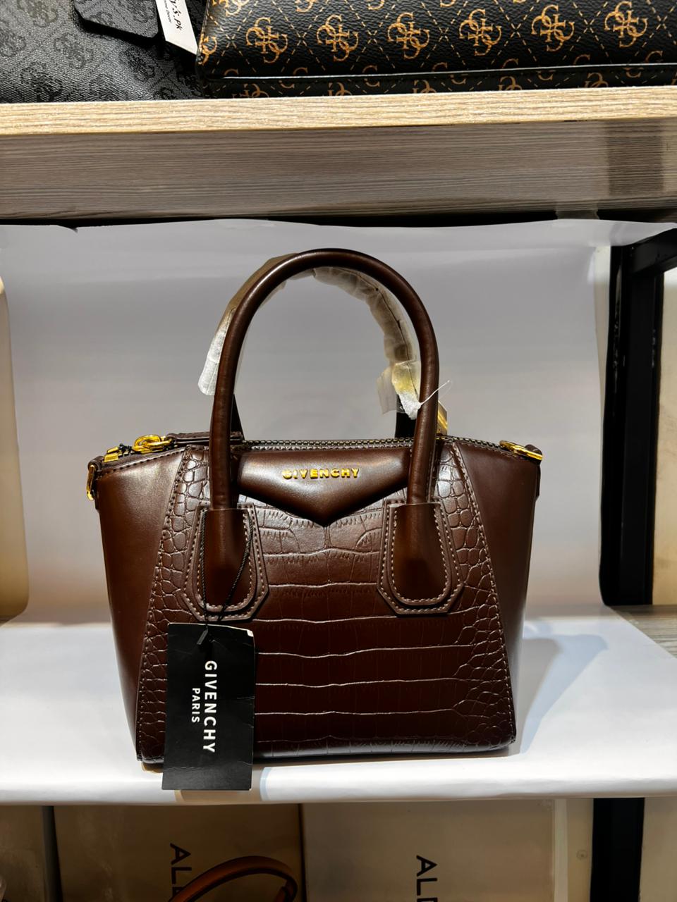 Givenchy Inspired Croc Texture Luxury Top Handle Handbag
