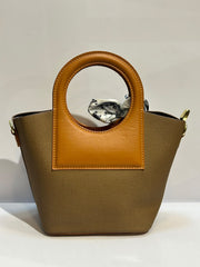 Round Handle Carry Bag - Stylish Elegant Everyday Handbag
