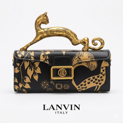 Lanvin Italy Cat Handle Sculptural Handbag