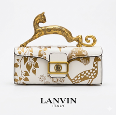 Lanvin Italy Cat Handle Sculptural Handbag