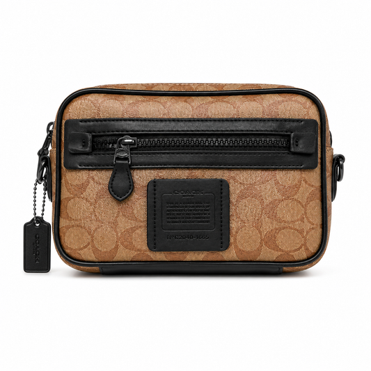 COACH Inspired Signature Crossbody Bag for Men – Premium Leather Style Shoulder Sling Bag