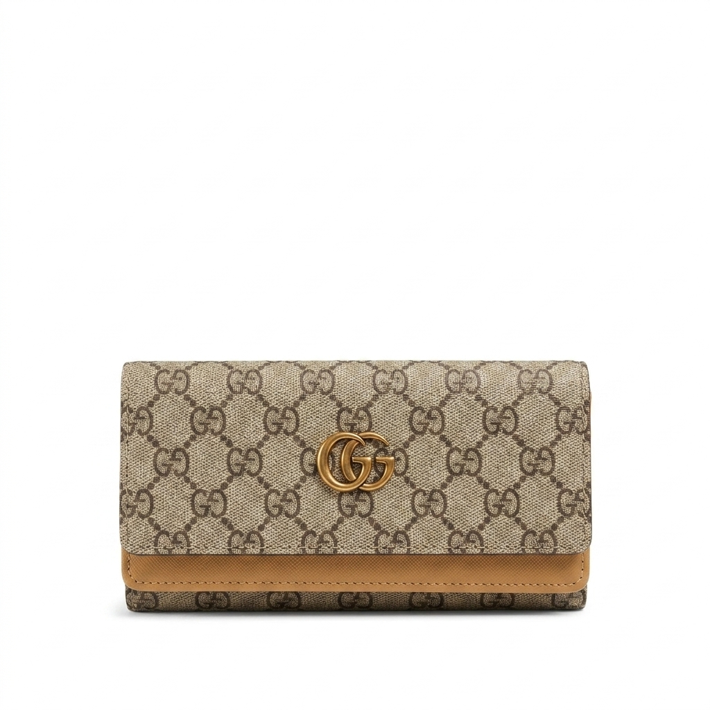 GUCCI Women's Luxury GG Supreme Flap Wallet