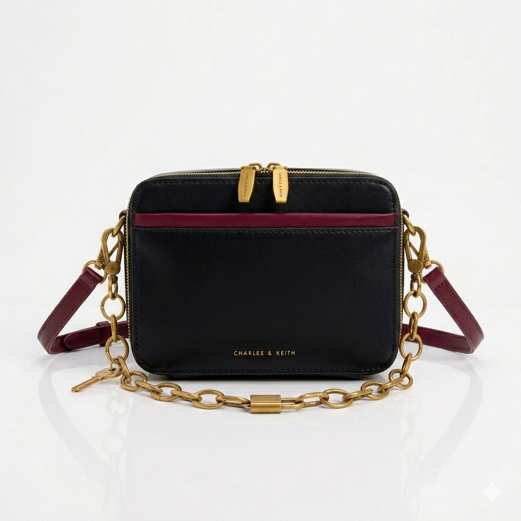Boxy Dual-Zip Crossbody Bag – Charles & Keith