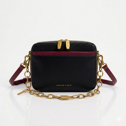 Boxy Dual-Zip Crossbody Bag – Charles & Keith