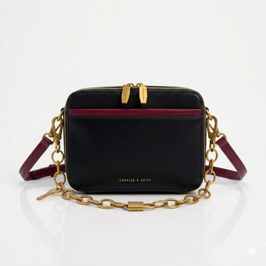 Boxy Dual-Zip Crossbody Bag – Charles & Keith