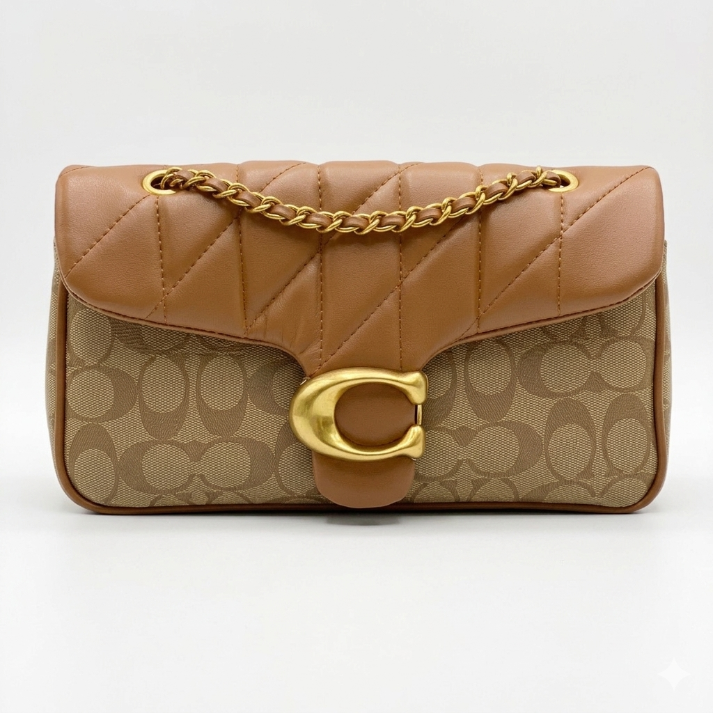 COACH Women's Quilted Leather & Signature Canvas Shoulder Bag