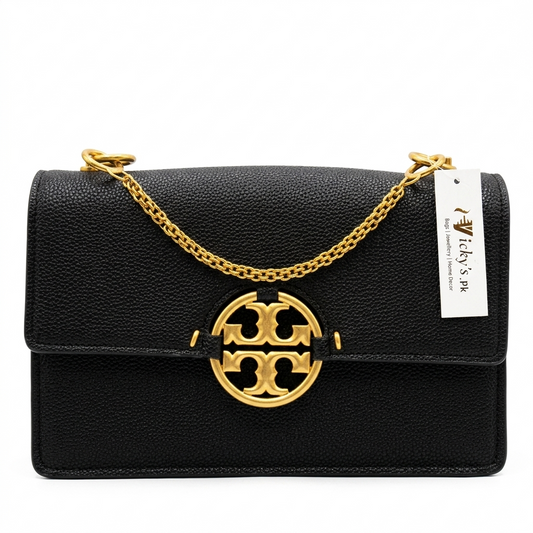 Tory Burch Miller Leather Chain Shoulder Bag for Women – Designer Crossbody Purse
