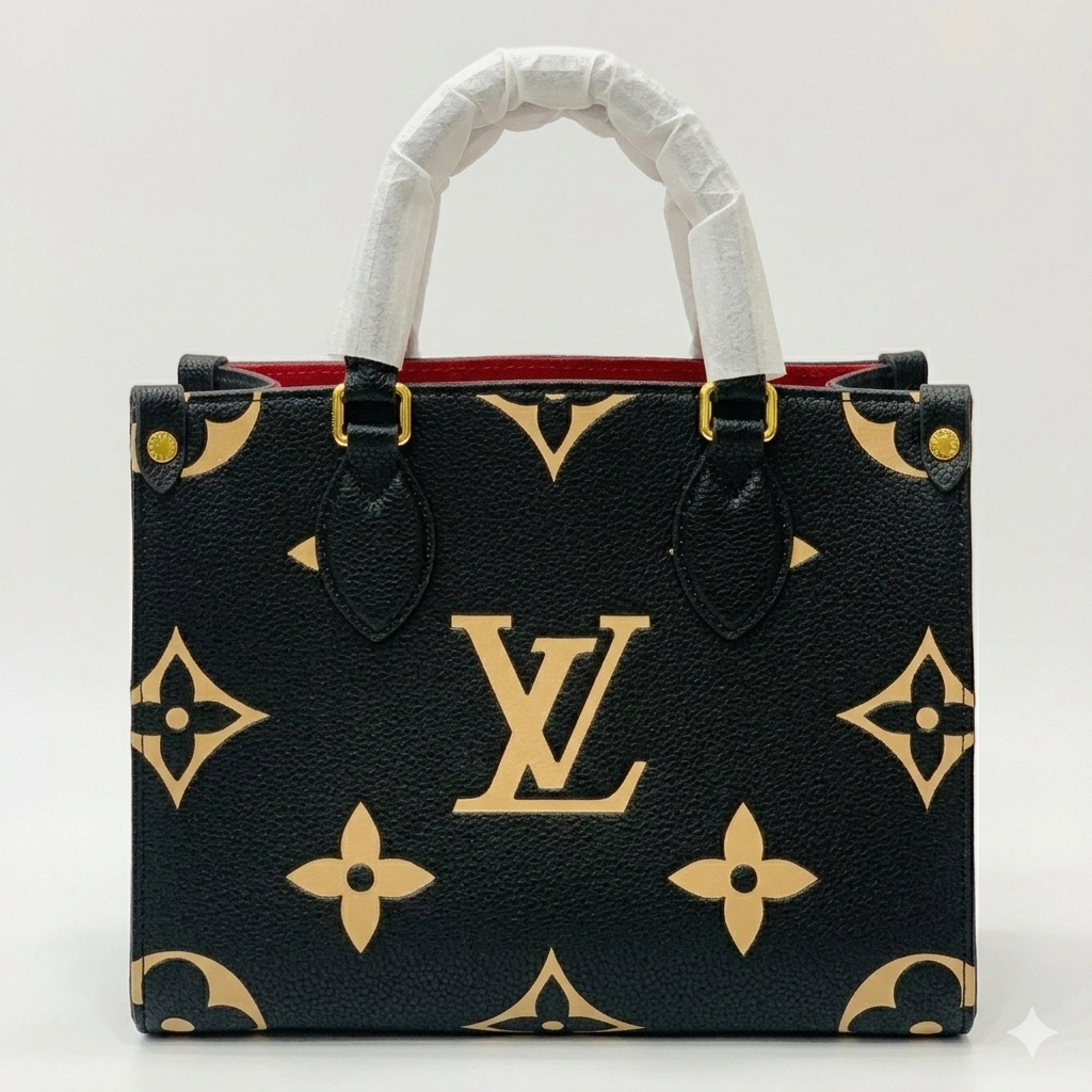 LV OnTheGo PM Tote Bag – Black Monogram Empreinte Giant Leather Handbag