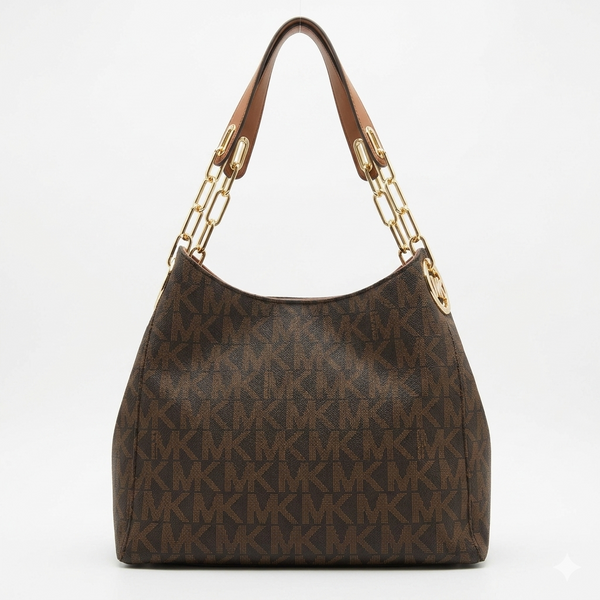 Michael Kors Jet Set Large Logo Shoulder Bag – Premium Monogram Hobo Handbag
