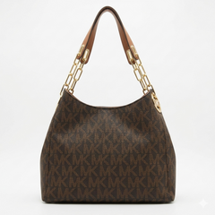 Michael Kors Jet Set Large Logo Shoulder Bag – Premium Monogram Hobo Handbag