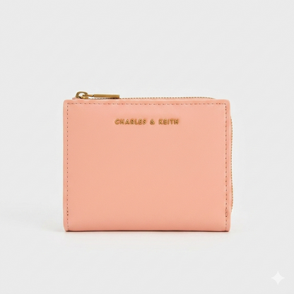 CHARLES & KEITH Women's Mini Top-Zip Snap Button Wallet