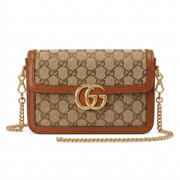 GG Marmont Small Shoulder Bag - Limited Edition Crystal Embellished Canvas and Denim Series