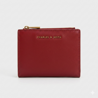 CHARLES & KEITH Women's Mini Top-Zip Snap Button Wallet