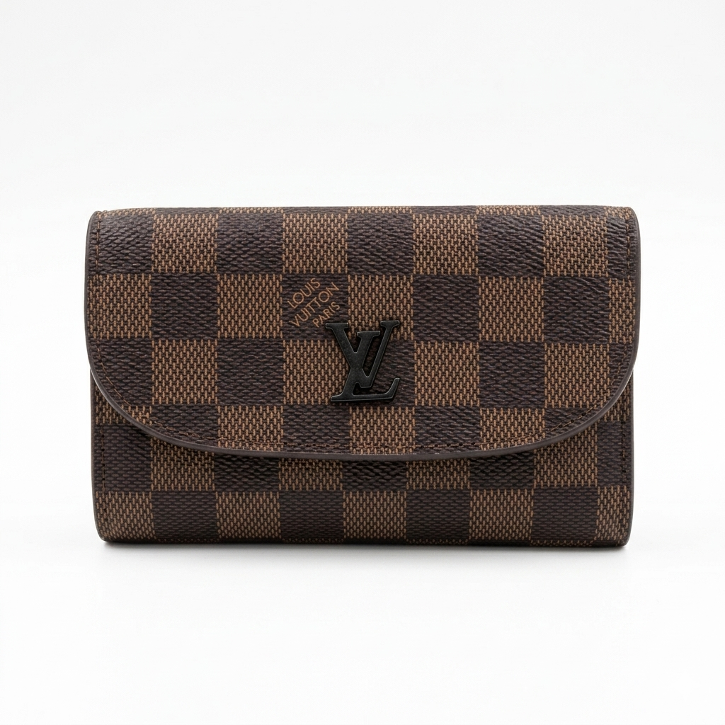 LV Damier Ebene Iris Compact Wallet | Luxury Bi-Fold Card Holder Purse