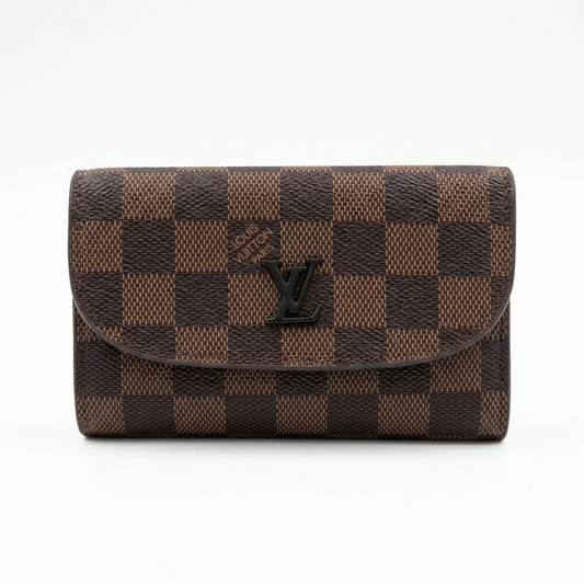 LV Damier Ebene Iris Compact Wallet | Luxury Bi-Fold Card Holder Purse