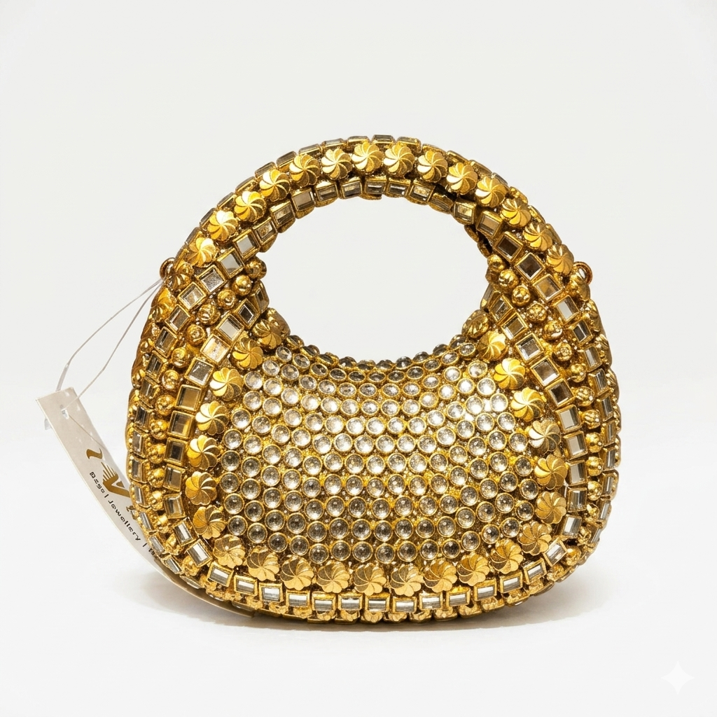 Exquisite Crystal Studded Evening Clutch Bag - Premium Rhinestone Party Handbag