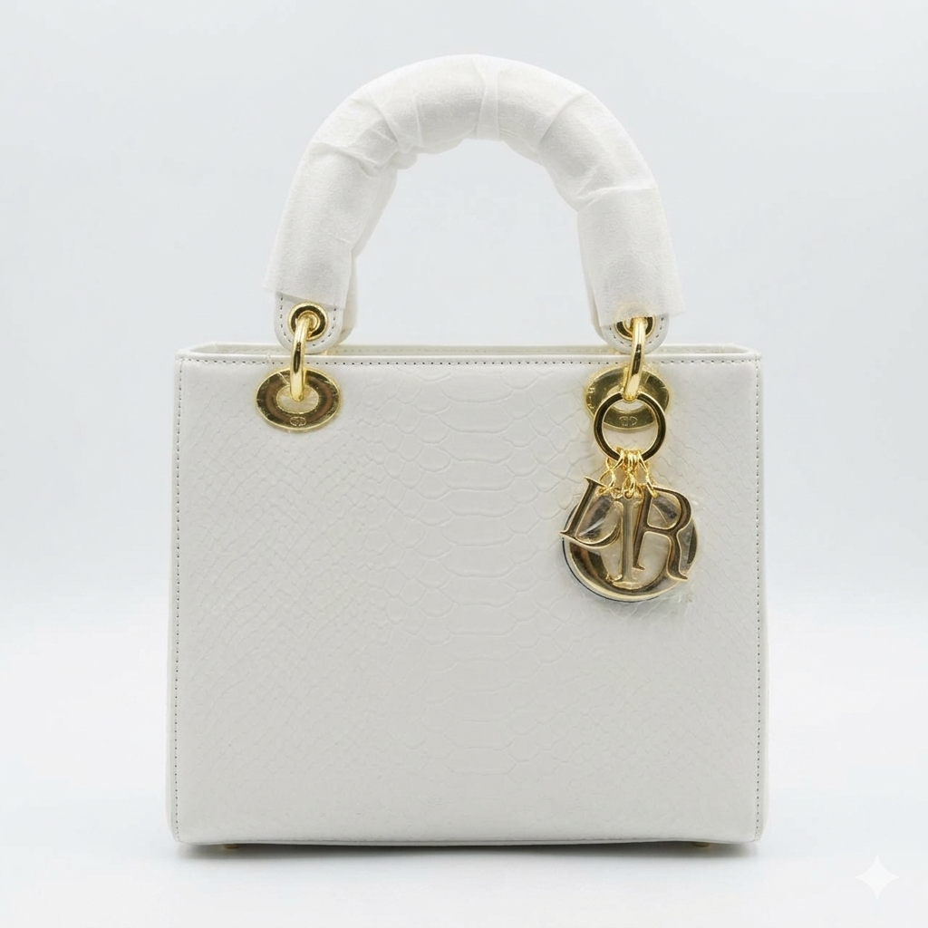 Lady Dior Inspired Croco-Embossed Top Handle Bag – Premium Luxury Handbag for Women