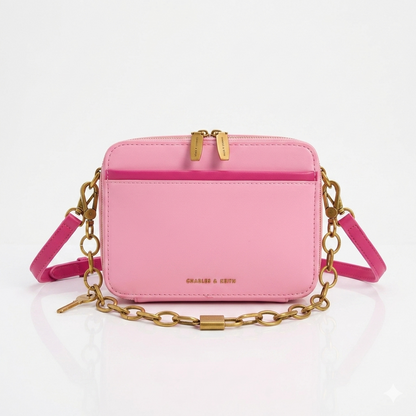 Boxy Dual-Zip Crossbody Bag – Charles & Keith