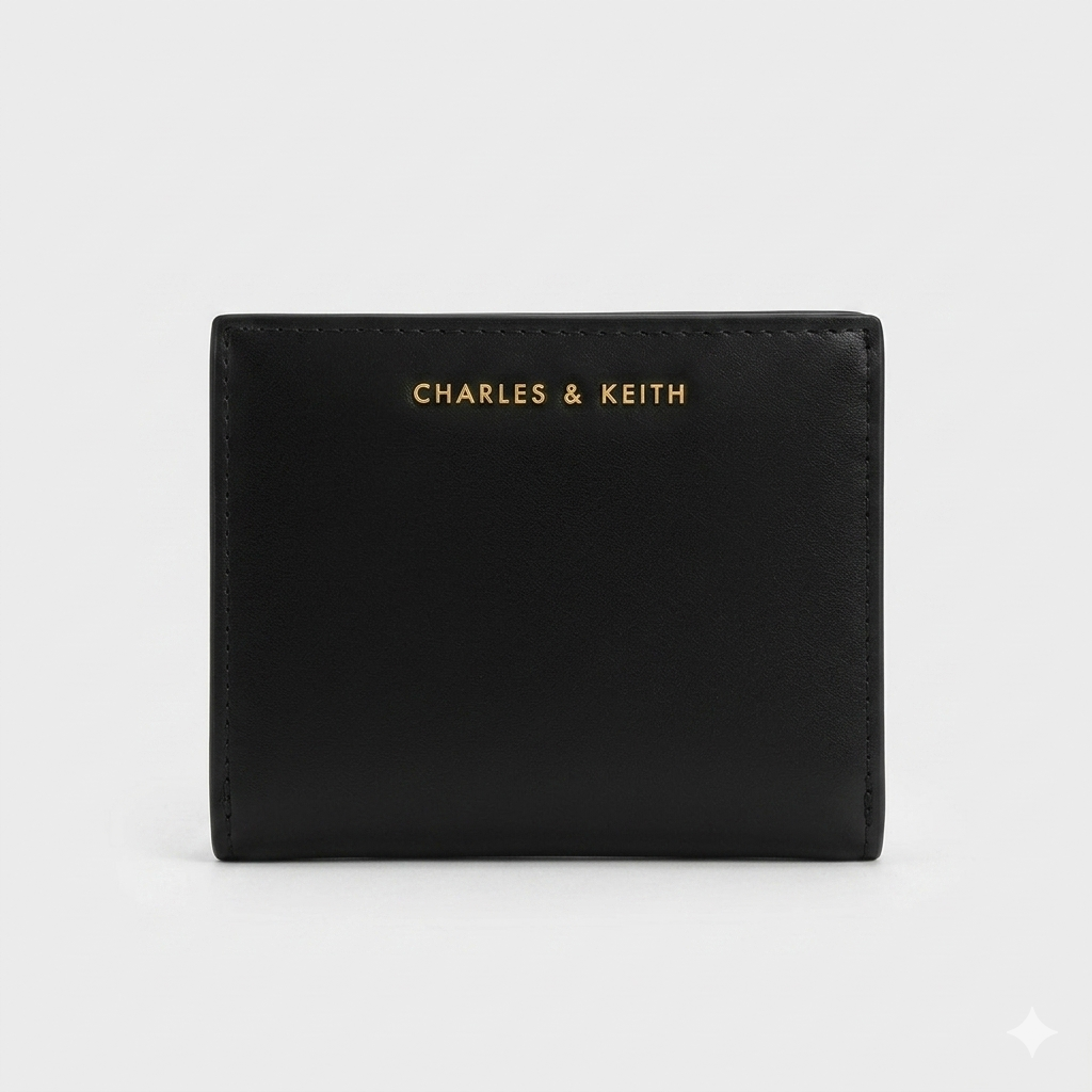 CHARLES & KEITH Women's Mini Top-Zip Snap Button Wallet