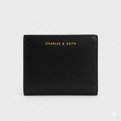 CHARLES & KEITH Women's Mini Top-Zip Snap Button Wallet