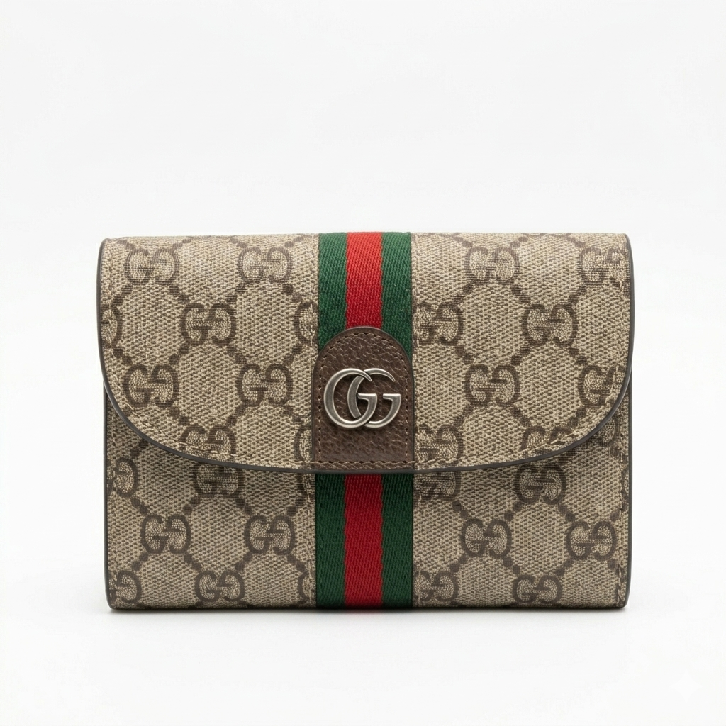 Gucci Ophidia GG Medium Compact Wallet | Luxury Bi-Fold Card Holder & Coin Purse