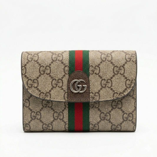 Gucci Ophidia GG Medium Compact Wallet | Luxury Bi-Fold Card Holder & Coin Purse