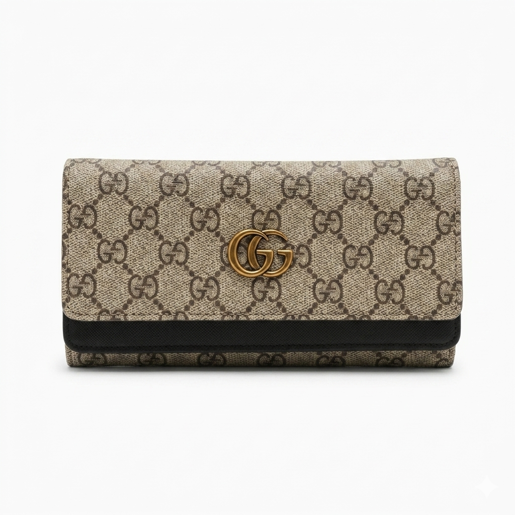 GUCCI Women's Luxury GG Supreme Flap Wallet