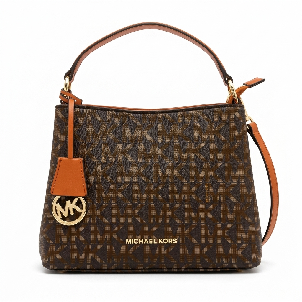 Michael Kors Jet Set Large Logo Shoulder Bag – Iconic Monogram Top-Handle Handbag