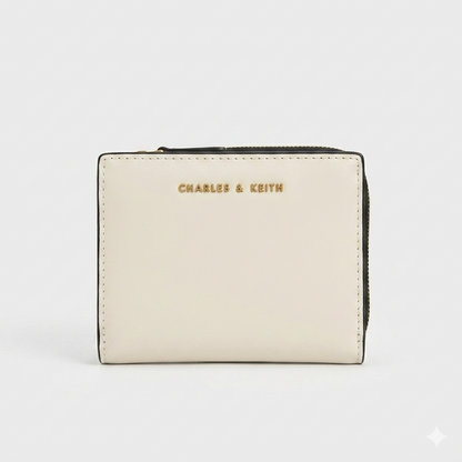 CHARLES & KEITH Women's Mini Top-Zip Snap Button Wallet