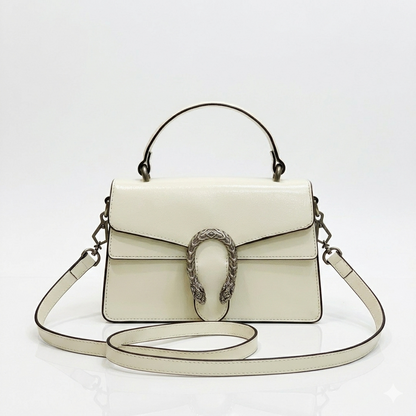 Gucci Patent Leather Handbag – Luxury Tiger Head Buckle Crossbody Bag