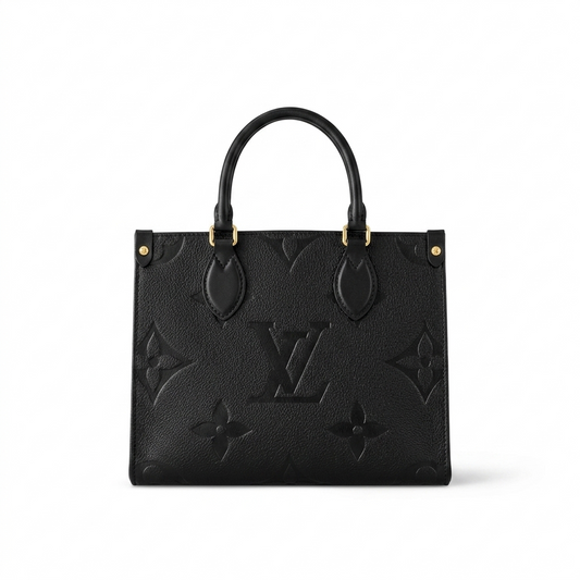 LV OnTheGo PM Tote Bag – Black Monogram Empreinte Giant Leather Handbag