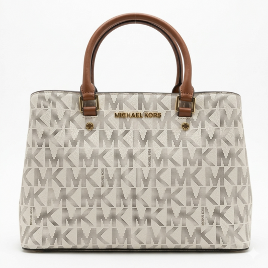 Michael Kors Kimly Large Logo Satchel – Iconic Monogram Top-Handle Shoulder Bag