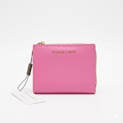 CHARLES & KEITH Women's Mini Top-Zip Snap Button Wallet