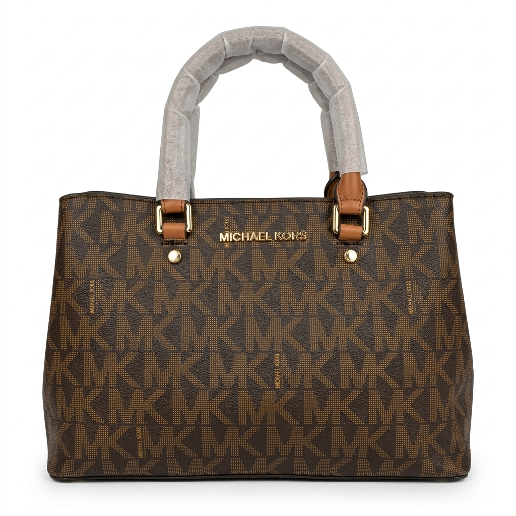 Michael Kors Kimly Large Logo Satchel – Iconic Monogram Top-Handle Shoulder Bag
