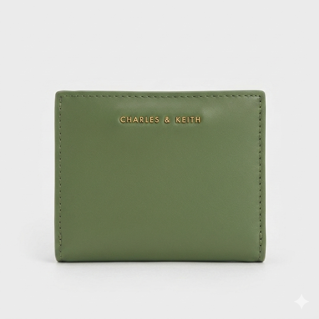CHARLES & KEITH Women's Mini Top-Zip Snap Button Wallet