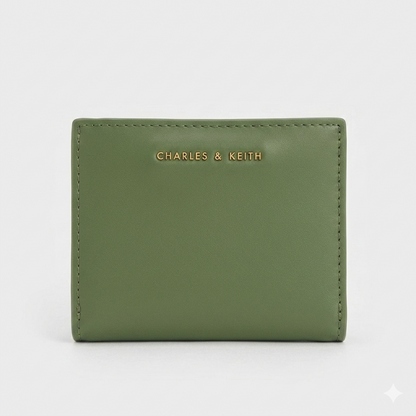 CHARLES & KEITH Women's Mini Top-Zip Snap Button Wallet