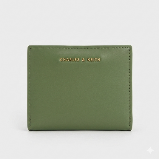 CHARLES & KEITH Women's Mini Top-Zip Snap Button Wallet