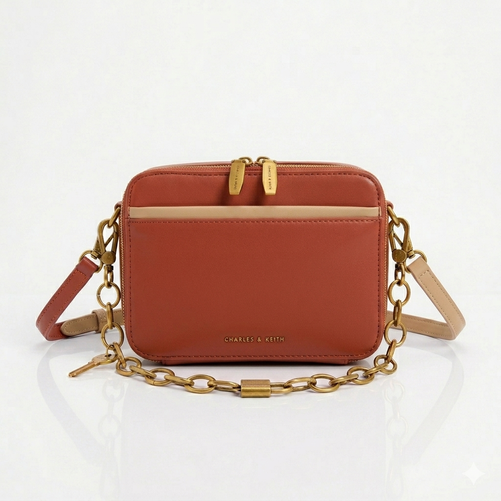 Boxy Dual-Zip Crossbody Bag – Charles & Keith