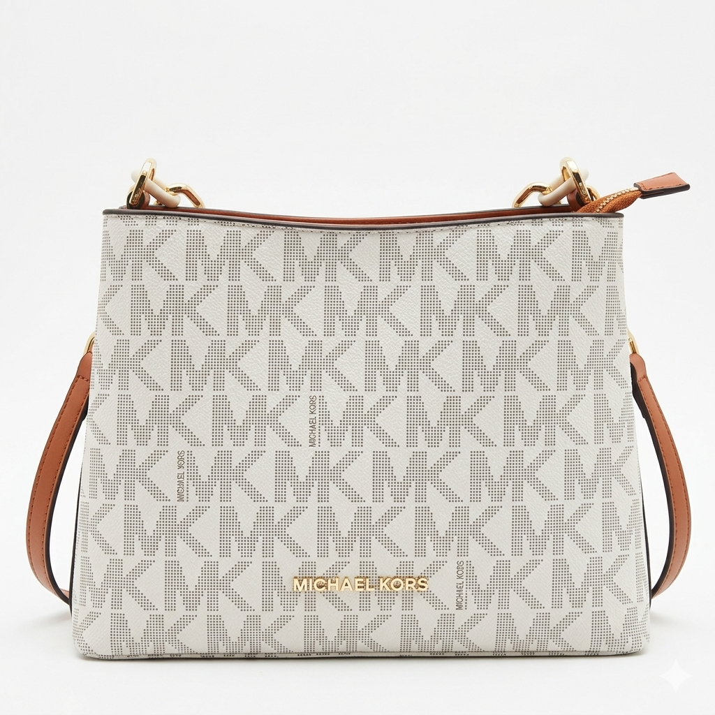 Michael Kors Jet Set Large Logo Shoulder Bag – Iconic Monogram Top-Handle Handbag