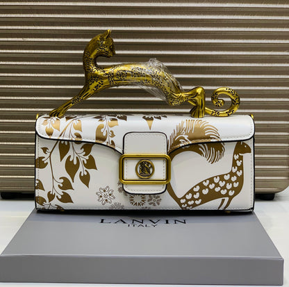 Lanvin Italy Cat Handle Sculptural Handbag
