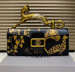 Lanvin Italy Cat Handle Sculptural Handbag