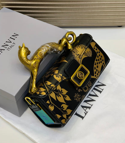 Lanvin Italy Cat Handle Sculptural Handbag