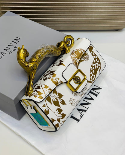 Lanvin Italy Cat Handle Sculptural Handbag